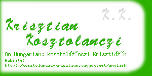 krisztian kosztolanczi business card